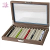 Hộp đựng bút gỗ 12 bút cổ điển, trong suốt, chống trượt, dễ làm sạch, giá đỡ sành điệu