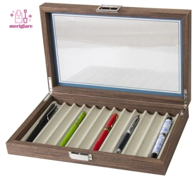 Hộp đựng bút gỗ 12 bút cổ điển, trong suốt, chống trượt, dễ làm sạch, giá đỡ sành điệu