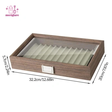 Hộp đựng bút gỗ 12 bút cổ điển, trong suốt, chống trượt, dễ làm sạch, giá đỡ sành điệu