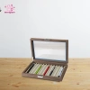 Hộp đựng bút gỗ 12 bút cổ điển, trong suốt, chống trượt, dễ làm sạch, giá đỡ sành điệu 4