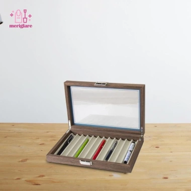 Hộp đựng bút gỗ 12 bút cổ điển, trong suốt, chống trượt, dễ làm sạch, giá đỡ sành điệu
