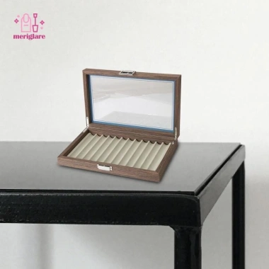 Hộp đựng bút gỗ 12 bút cổ điển, trong suốt, chống trượt, dễ làm sạch, giá đỡ sành điệu