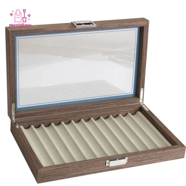 Hộp đựng bút gỗ 12 bút cổ điển, trong suốt, chống trượt, dễ làm sạch, giá đỡ sành điệu
