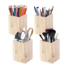 Hộp đựng bút gỗ màu trơn DIY, Sơn tự do, lưu trữ văn phòng, đồ dùng học sinh, giá ưu đãi 35.733 VND 5