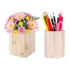 Hộp đựng bút gỗ màu trơn DIY, Sơn tự do, lưu trữ văn phòng, đồ dùng học sinh, giá ưu đãi 35.733 VND 6