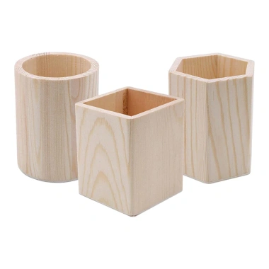 Hộp đựng bút gỗ màu trơn DIY, Sơn tự do, lưu trữ văn phòng, đồ dùng học sinh, giá ưu đãi 35.733 VND 8