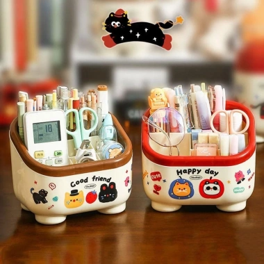 Hộp đựng bút họa tiết hoạt hình cute, miếng dán bảo quản bàn, freeship, giảm 20%