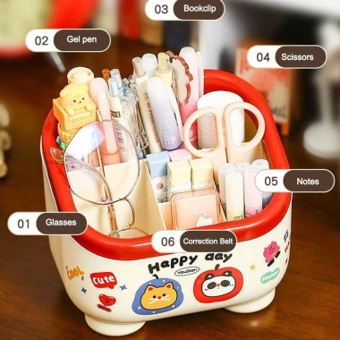 Hộp đựng bút họa tiết hoạt hình cute, miếng dán bảo quản bàn, freeship, giảm 20%