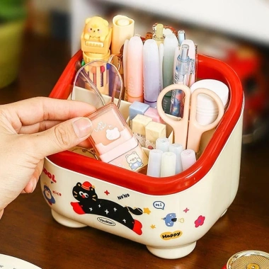 Hộp đựng bút họa tiết hoạt hình cute, miếng dán bảo quản bàn, freeship, giảm 20%