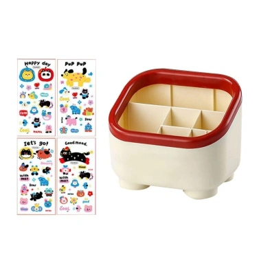 Hộp đựng bút họa tiết hoạt hình cute, miếng dán bảo quản bàn, freeship, giảm 20%