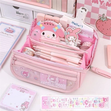 Hộp đựng bút My Melody Kuromi - Túi vải Anime đa năng cho học sinh, sinh viên, mỹ phẩm, giảm giá 23% chỉ 48.600
