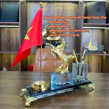 Hộp Đựng Bút Pha Lê TAMU Đáo Thành Công - Đồng mạ vàng, Pha lê K9 cao cấp, Quà lưu niệm - Giá ưu đãi 1.237.499 VNĐ 8