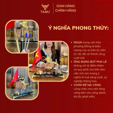 Hộp Đựng Bút Pha Lê TAMU Đáo Thành Công - Đồng mạ vàng, Pha lê K9 cao cấp, Quà lưu niệm - Giá ưu đãi 1.237.499 VNĐ 9
