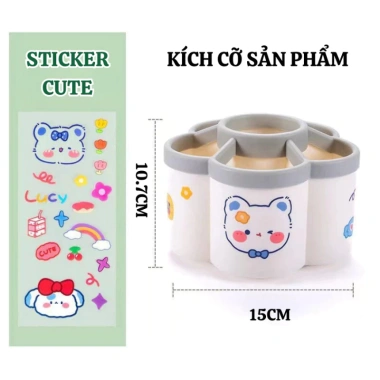 Hộp đựng bút xoay 360 HOPI HOME 6 ngăn bông hoa - Giá chỉ 55.000 VND 8
