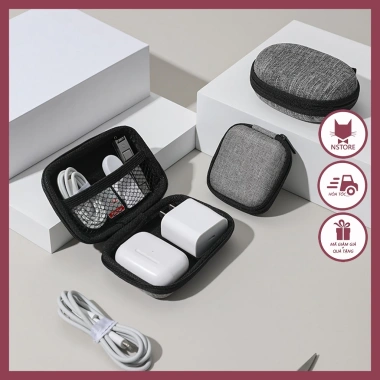 Hộp Đựng Cáp Sạc Mini Chống Sốc - Túi Phụ Kiện Tai Nghe, Giá Chỉ 26.999₫