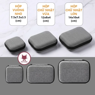 Hộp Đựng Cáp Sạc Mini Chống Sốc - Túi Phụ Kiện Tai Nghe, Giá Chỉ 26.999₫