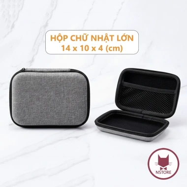 Hộp Đựng Cáp Sạc Mini Chống Sốc - Túi Phụ Kiện Tai Nghe, Giá Chỉ 26.999₫