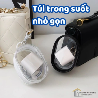 Hộp đựng cáp sạc tai nghe MIA trong suốt - Túi lưu trữ USB tiện lợi, chỉ 28.000₫