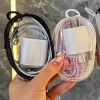 Hộp đựng cáp sạc tai nghe trong suốt nhỏ gọn, thời trang, tiện lợi cho du lịch 2