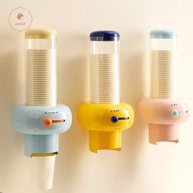 Hộp đựng cốc giấy nhựa AACAR Punch Free treo tường, dung tích lớn, chống bụi