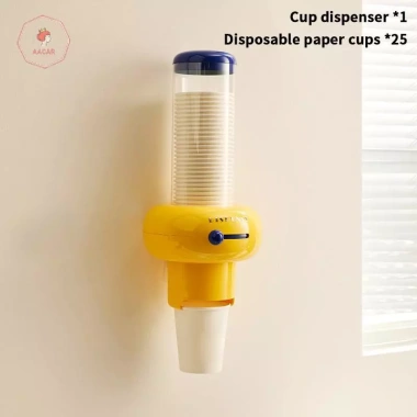 Hộp đựng cốc giấy nhựa AACAR Punch Free treo tường, dung tích lớn, chống bụi