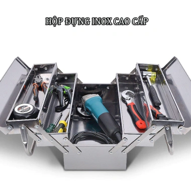 Hộp Dụng Cụ Inox 304 3 Tầng 5 Ngăn - Thùng Đồ Nghề Cao Cấp, Giá Ưu Đãi 330.000 VND