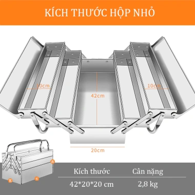 Hộp Dụng Cụ Inox 304 3 Tầng 5 Ngăn - Thùng Đồ Nghề Cao Cấp, Giá Ưu Đãi 330.000 VND 6 Hộp Dụng Cụ Inox 304 3 Tầng 5 Ngăn - Thùng Đồ Nghề Cao Cấp, Giá Ưu Đãi 330.000 VND 6