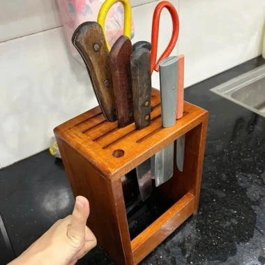 Hộp Đựng Dao Gỗ Đa Năng – Kệ Cài Dao Kéo Di Động, Giá Ưu Đãi 99.999 VND