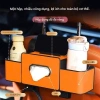 Hộp Đựng Đồ Đa Năng 4in1 Ô Tô - Da + ABS, Khăn Giấy, Bình Nước, Giá Đỡ, Móc Treo - 98k