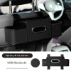 Hộp Đựng Đồ Đa Năng 4in1 Ô Tô - Da + ABS, Khăn Giấy, Bình Nước, Giá Đỡ, Móc Treo - 98k 4