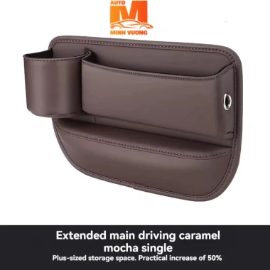 Hộp đựng đồ đa năng da cho khe hở ghế ô tô, giá chỉ 90.000đ, tiện lợi đựng cốc 8