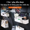 Hộp đựng đồ đa năng treo tường sau ghế ô tô - Da cao cấp, kèm móc treo và khay 5