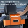 Hộp đựng đồ đa năng treo tường sau ghế ô tô - Da cao cấp, kèm móc treo và khay 8