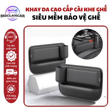 Hộp Đựng Đồ Khay Da PU Cao Cấp cho Khe Ghế Ô Tô - Giá Đỡ Tiện Dụng 51.000đ