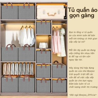 Hộp đựng đồ quần áo đa năng không ngăn, nắp kín, khung thép và đế chắc – Beejoo Official, giảm còn 44.000₫ 2