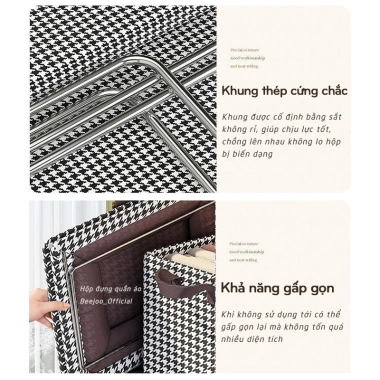 Hộp đựng đồ quần áo đa năng không ngăn, nắp kín, khung thép và đế chắc – Beejoo Official, giảm còn 44.000₫ 6