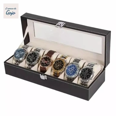 Hộp đựng đồng hồ GOJO đa năng, lưới 2-12 chỗ, khóa, nắp kính lớn, chống nước cho nữ