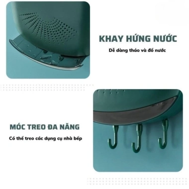 Hộp Đựng Đũa Muỗng Thìa Treo Tường, Khay Hứng Nước, Nắp Đậy, Chống Côn Trùng