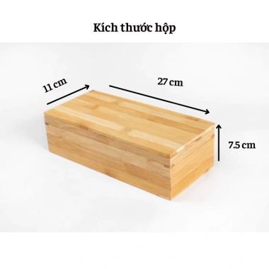 Hộp đựng đũa thìa tre có nắp đậy An toàn tiện lợi cho nhà hàng quán ăn