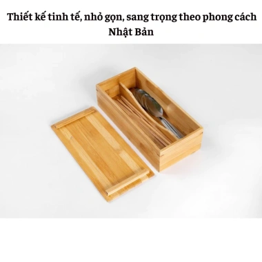 Hộp đựng đũa thìa tre có nắp đậy An toàn tiện lợi cho nhà hàng quán ăn