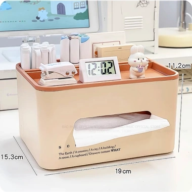 Hộp đựng giấy ăn có giá đỡ điện thoại, ngăn đa năng, 4 chân dễ thương - chỉ 99.000₫ 10