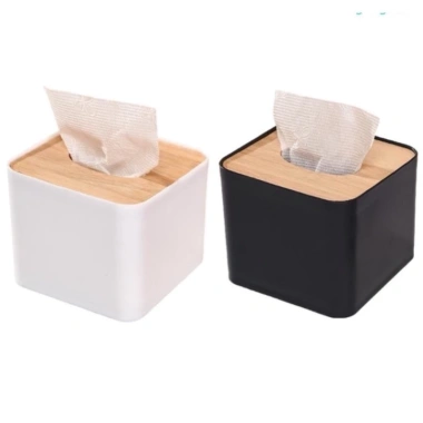 Hộp đựng giấy ăn đa năng hình vuông nắp nhựa giả gỗ 2.738-2.739 - Giá ưu đãi 16.162₫