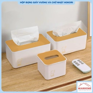 Hộp đựng giấy ăn đa năng hình vuông nắp nhựa giả gỗ 2.738-2.739 - Giá ưu đãi 16.162₫