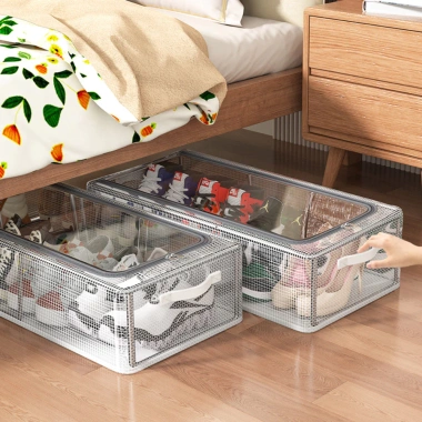 Hộp Đựng Giày Gấp Gọn HERO PVC Dày, Khung Thép Bền, Khóa Kéo Chống Bụi & Côn Trùng 2