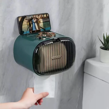 Hộp đựng giấy STGE dán tường nhà tắm, nắp đậy chống nước, decor - chỉ 71.400₫ 7