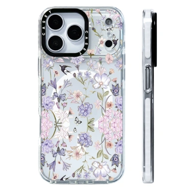 Hộp đựng hình bướm hoa tím hồng – Vỏ sạc không dây từ tính cho iPhone 12‑17, 16E, 17AIR – Silicon mềm, chống sốc 3