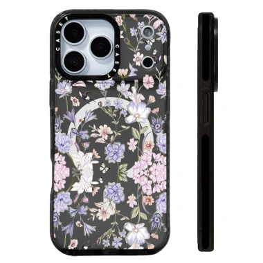 Hộp đựng hình bướm hoa tím hồng – Vỏ sạc không dây từ tính cho iPhone 12‑17, 16E, 17AIR – Silicon mềm, chống sốc 5
