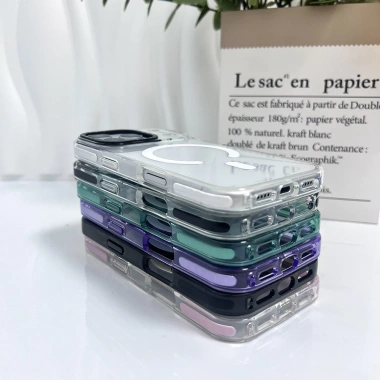 Hộp đựng hình bướm hoa tím hồng – Vỏ sạc không dây từ tính cho iPhone 12‑17, 16E, 17AIR – Silicon mềm, chống sốc 8