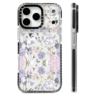 Hộp đựng hình bướm hoa tím hồng – Vỏ sạc không dây từ tính cho iPhone 12‑17, 16E, 17AIR – Silicon mềm, chống sốc 12