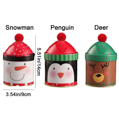 Hộp đựng kẹo Giáng sinh DARON thiếc – Mũ Noel, Người tuyết, Chim cánh cụt – Bánh quy 108.900₫